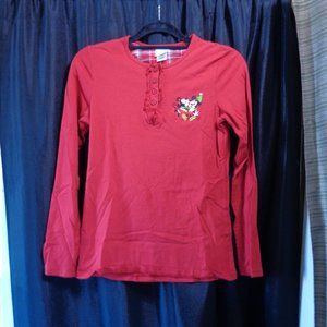 Disney Store Red Embroidered Mickey Minnie Top